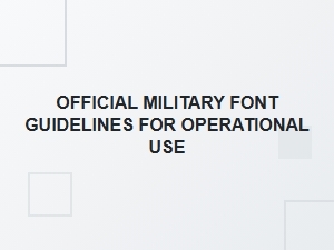 Official Military Font Guidelines for Operational Use